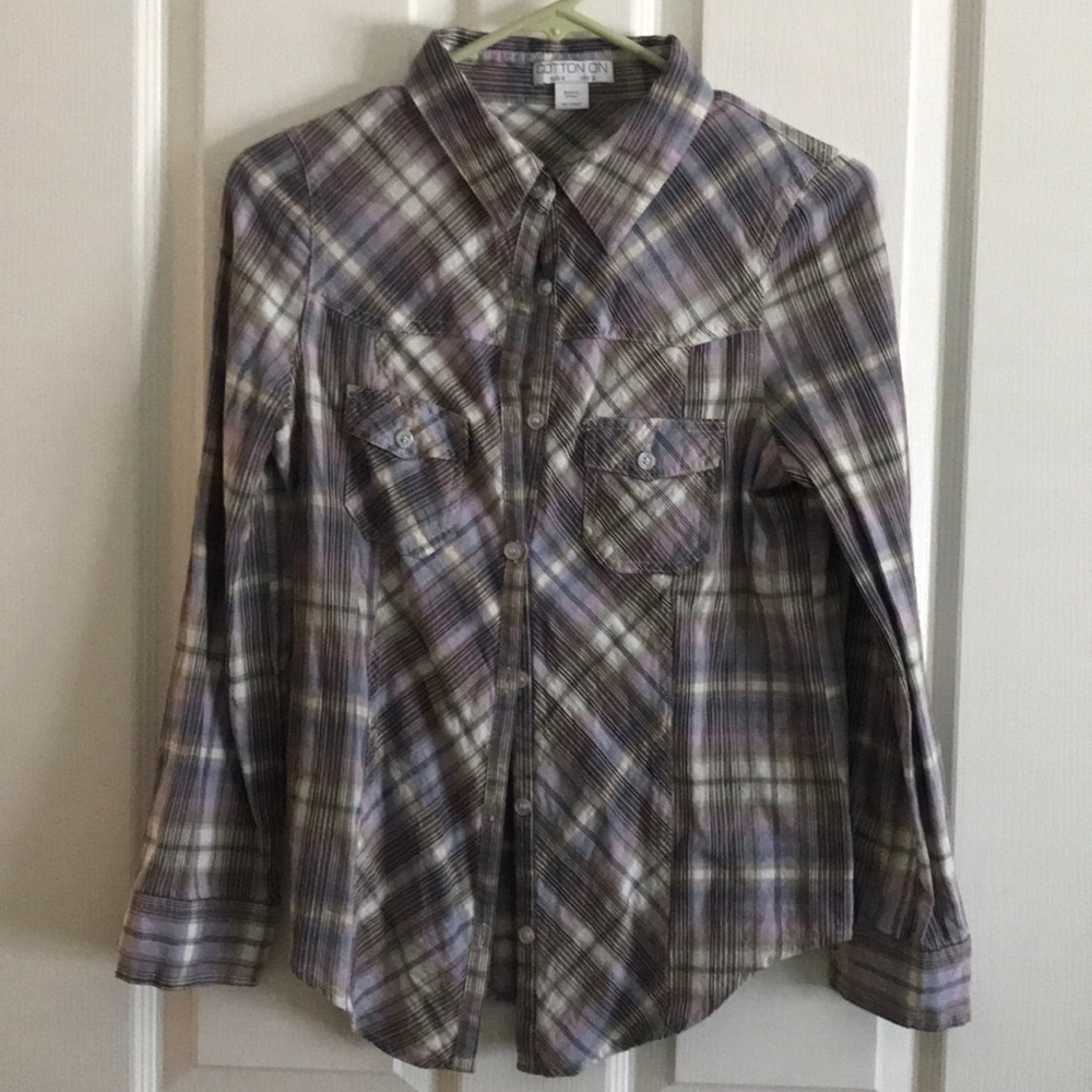 cotton on long sleeve button up.